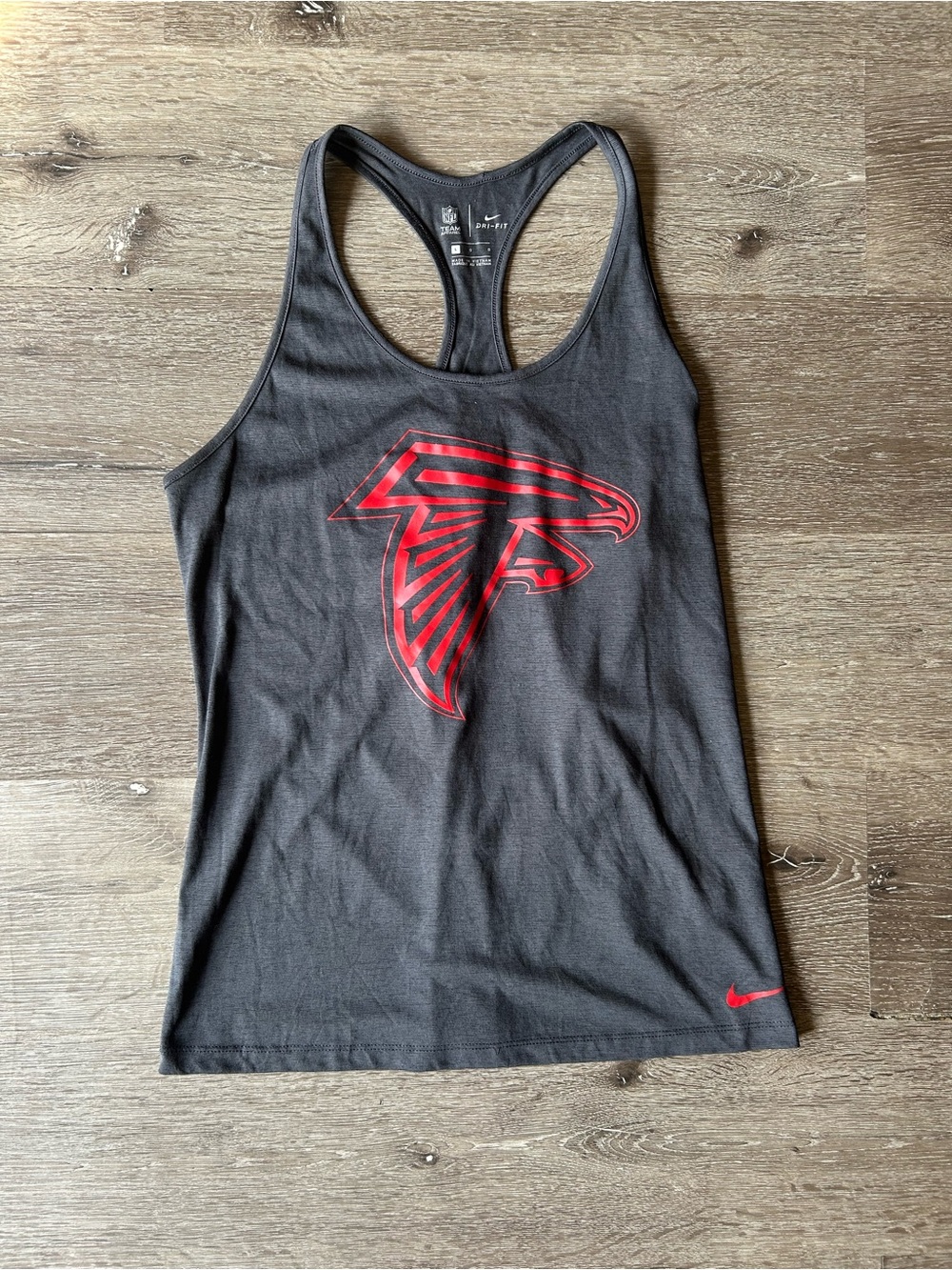 Women’s Large Nike Dri Fit Falcons Gray Red NFL Tank Top Team Apparel